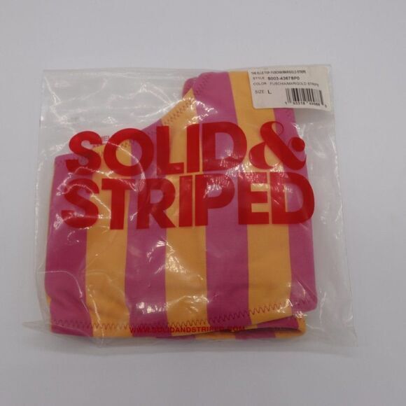 NEW Solid & Striped‎ Elle bikini set, Fuschia/Marigold, Large - Picture 9 of 10